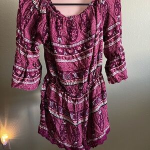 Elegant Purple Paisley romper